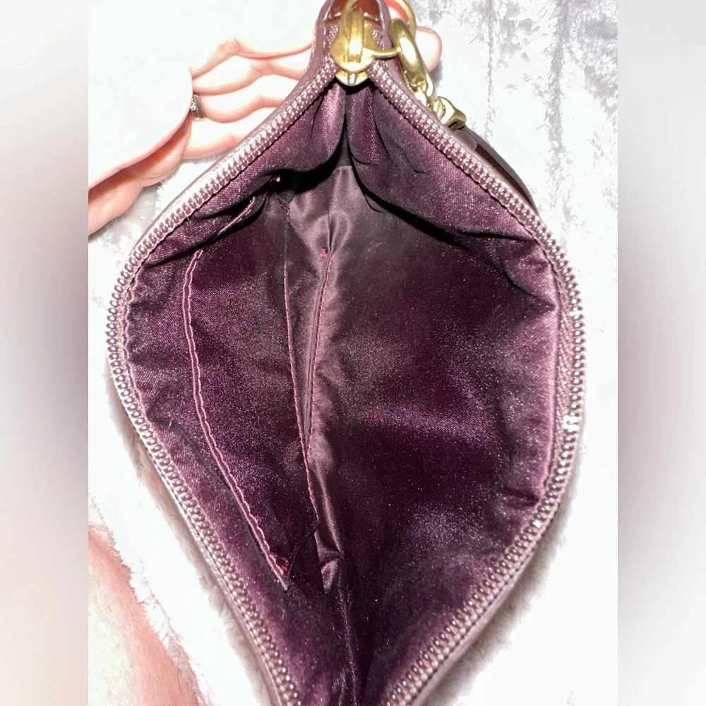 Vintage Coach Ashley Multicolor Satin‎ Patent Leather Trim Wristlet